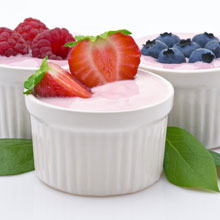 3 cups of probiotic yogurt with fruit