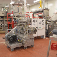 An extruder in the Food Processing Center pilot plant