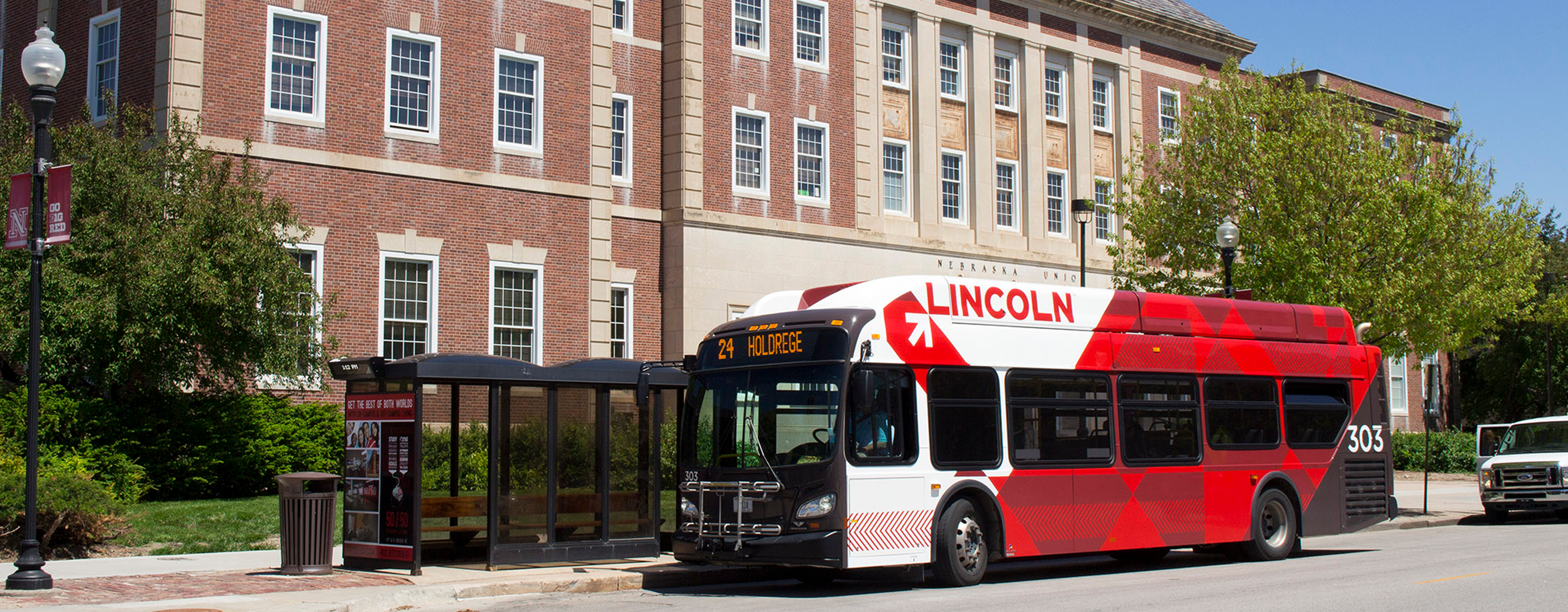 A bus at a bus stop