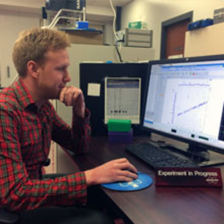 A student at a computer